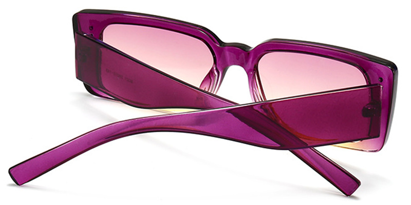 Rectangle Sunglasses translucent-purple+pink-yellow