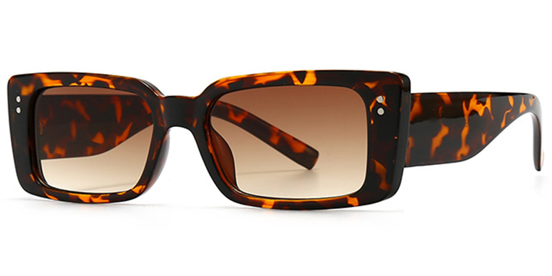 Rectangle Sunglasses tortoiseshell+gradient_amber