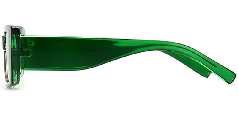 Rectangle Sunglasses translucent-green+green-yellow