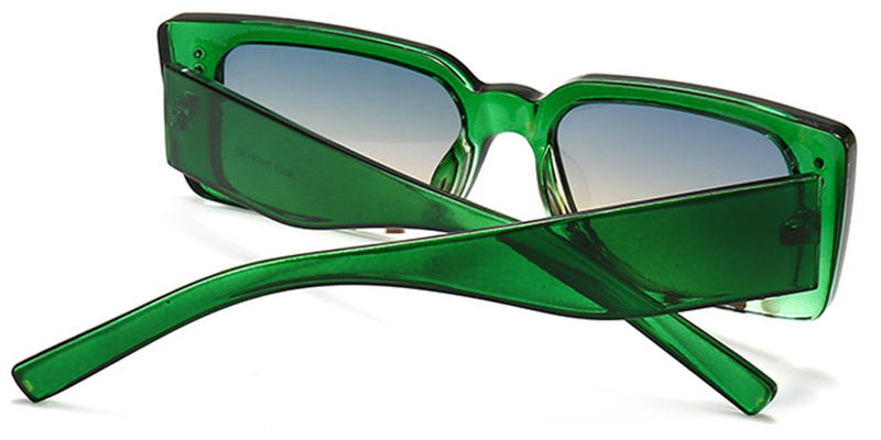 Rectangle Sunglasses translucent-green+green-yellow