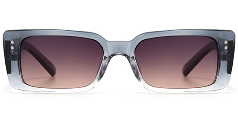 Rectangle Sunglasses translucent-grey+pink-yellow