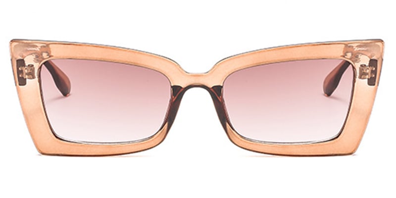 Rectangle Sunglasses translucent-brown+gradient_amber