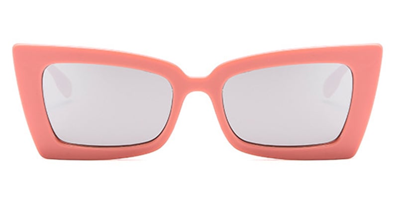 Rectangle Sunglasses pink+mirrored_silver