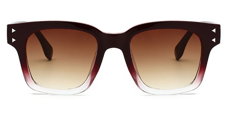 Square Sunglasses pattern-wine_red+gradient_amber