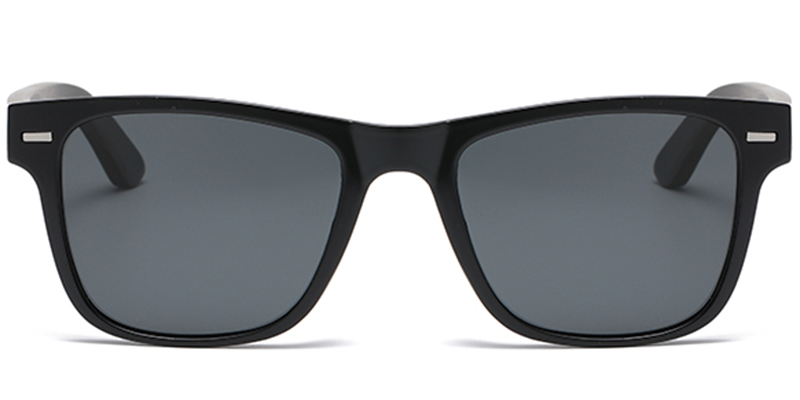 Square Sunglasses black+dark_grey_polarized