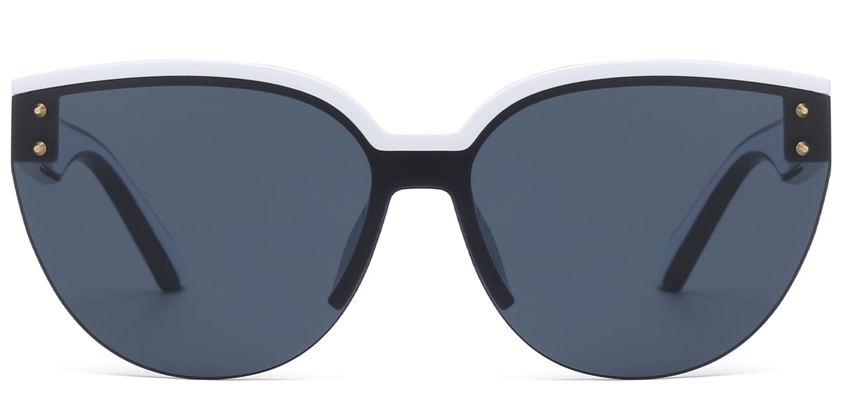 Cat Eye Sunglasses white+dark_blue