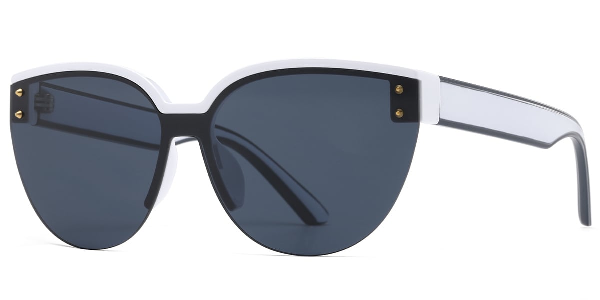 Cat Eye Sunglasses white+dark_blue