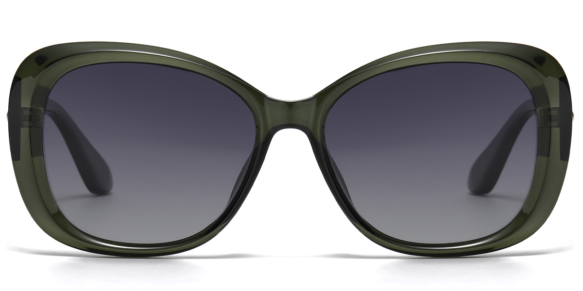 Square Sunglasses dark_green+gradient_grey