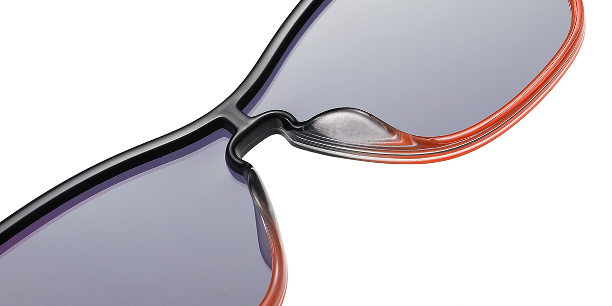Square Sunglasses pattern-black+mirrored_pink_polarized