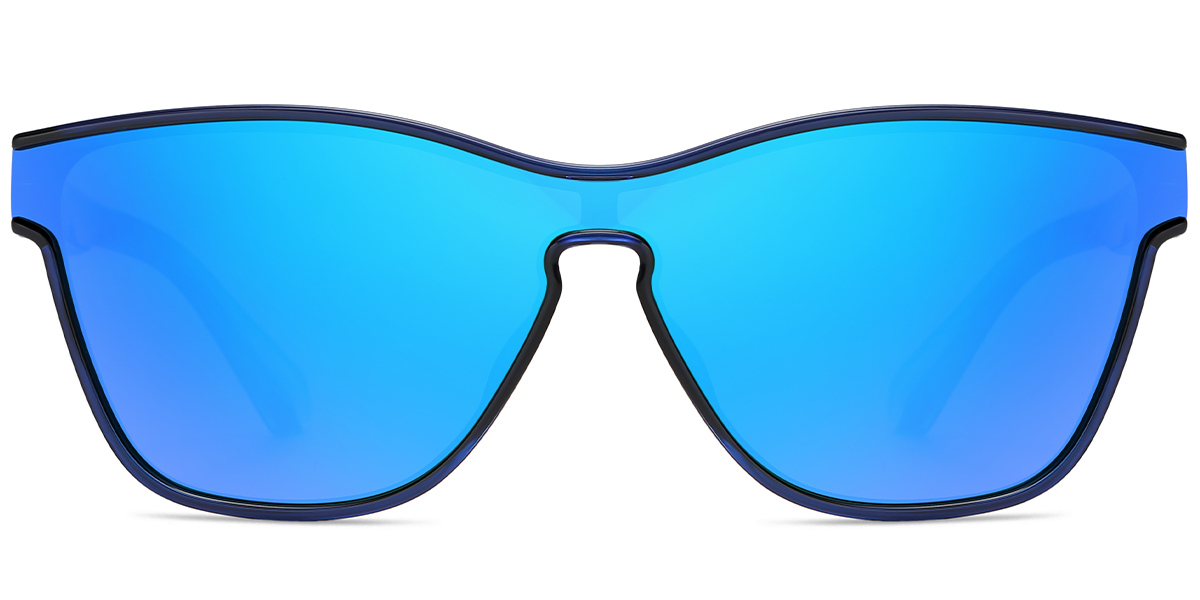 Square Sunglasses blue+mirrored_blue_polarized