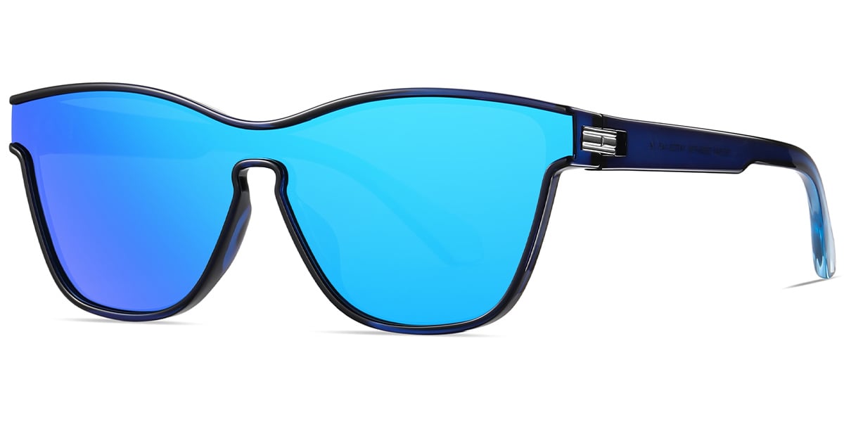 Square Sunglasses blue+mirrored_blue_polarized