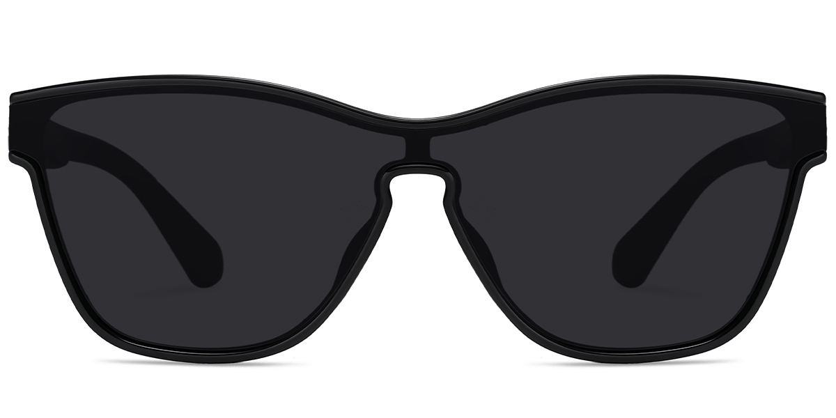Square Sunglasses bright_black+dark_grey_polarized
