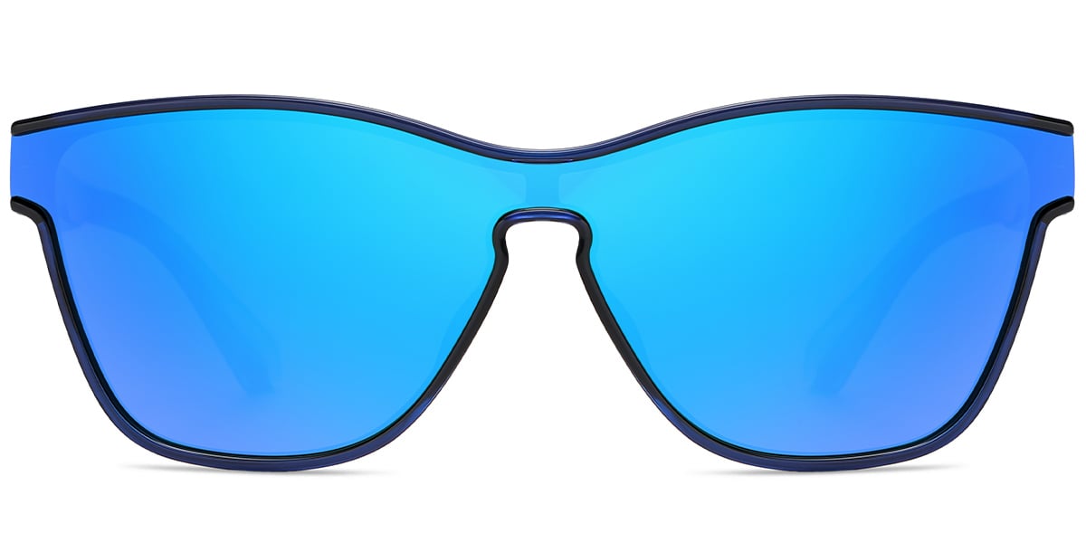 Square Sunglasses blue+mirrored_blue_polarized