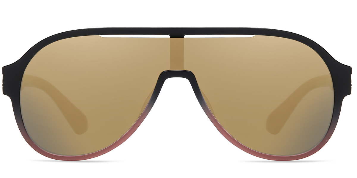 Geometric Sunglasses gradient_black+mirrored_amber_polarized