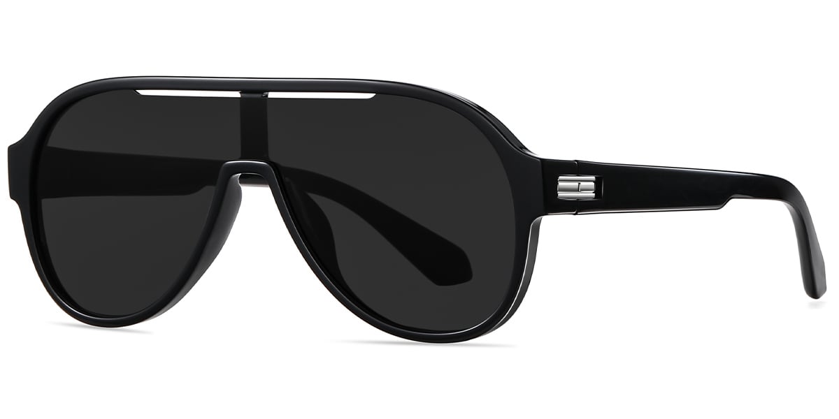 Geometric Sunglasses bright_black+dark_grey_polarized