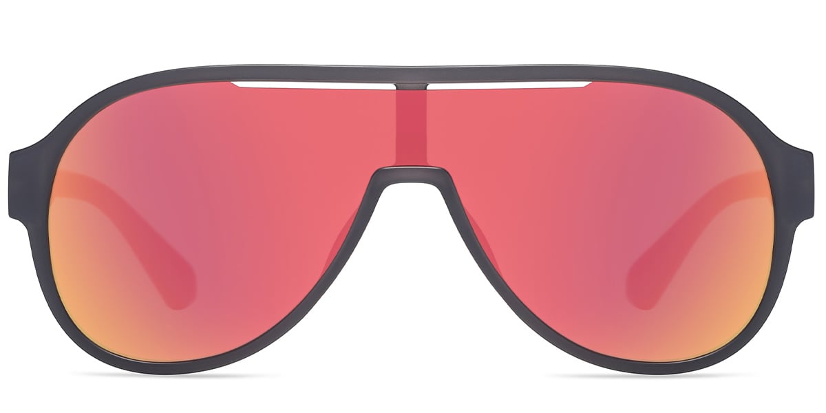 Geometric Sunglasses grey+mirrored_red_polarized