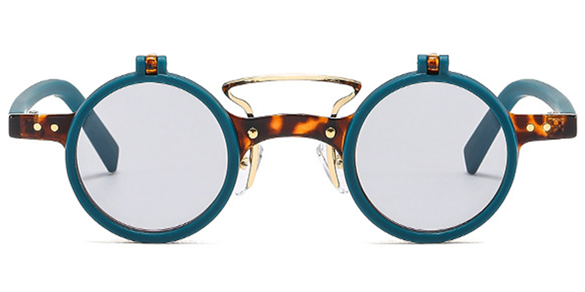 Round Sunglasses pattern-blue+light_grey
