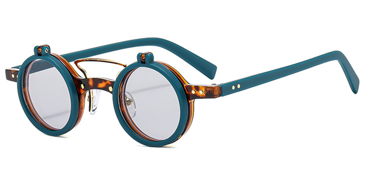 Round Sunglasses pattern-blue+light_grey