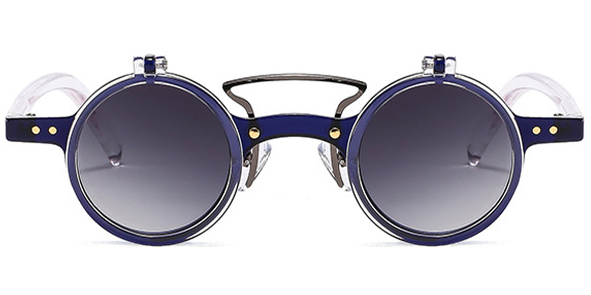 Round Sunglasses pattern-translucent+gradient_grey