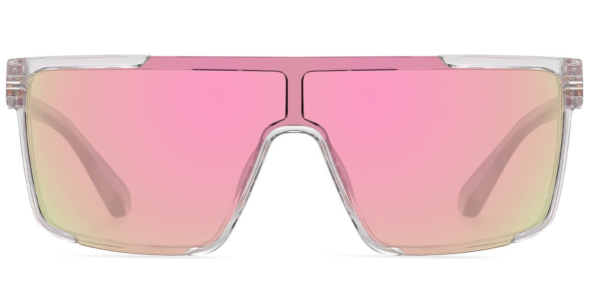 Square Sunglasses translucent+mirrored_pink