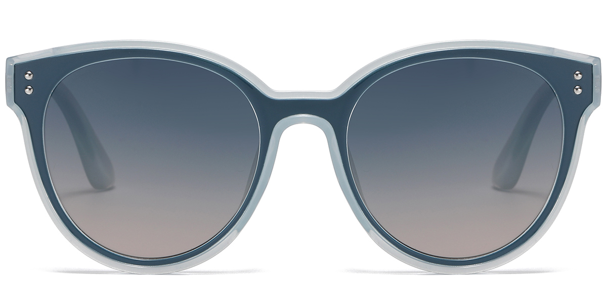 Round Sunglasses translucent-blue+gradient_blue