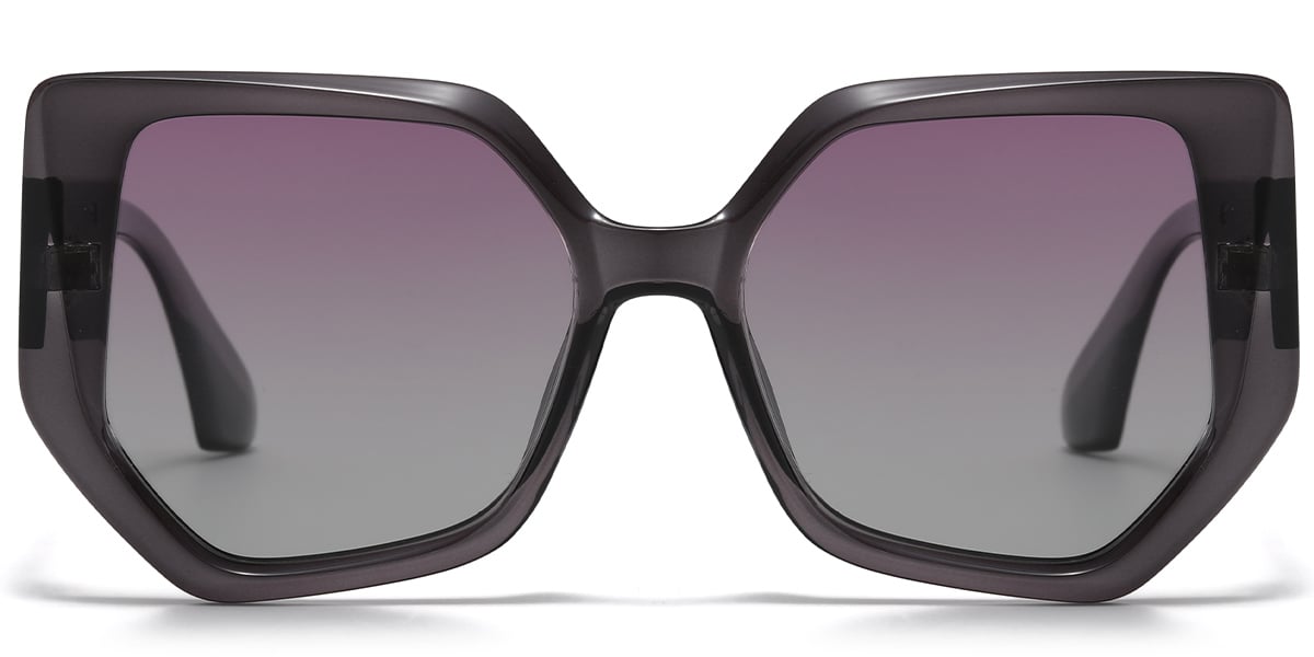 Geometric Sunglasses translucent-purple+purple-pink