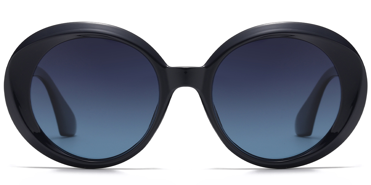 Oval Sunglasses bright_black+blue-grey