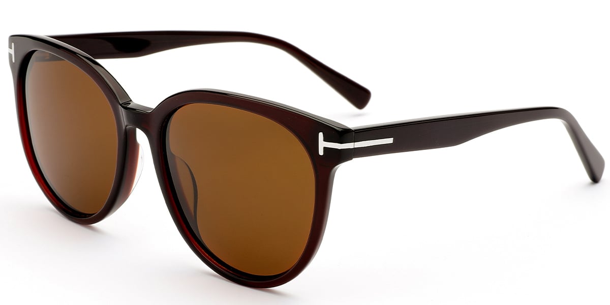 Acetate Square Sunglasses brown+amber_polarized