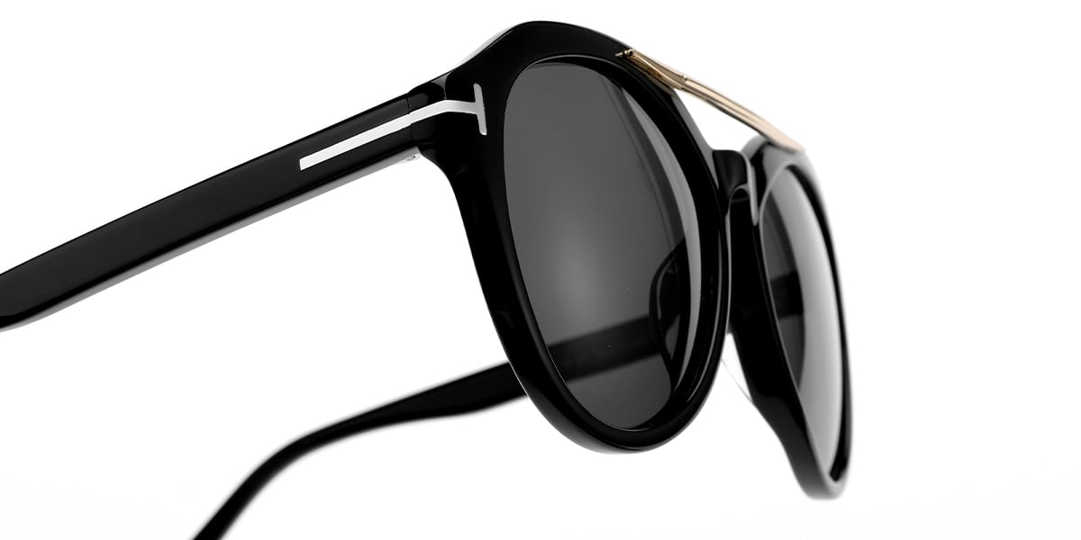 Acetate Aviator Sunglasses black+dark_grey_polarized