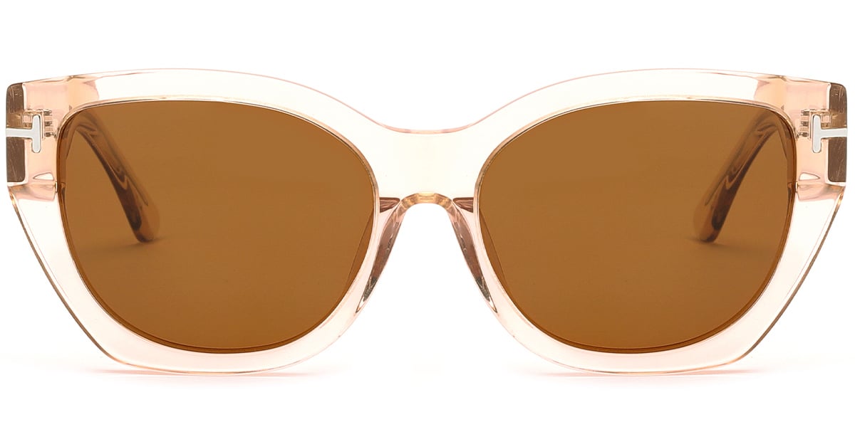 Acetate Square Sunglasses translucent-light_brown+amber_polarized