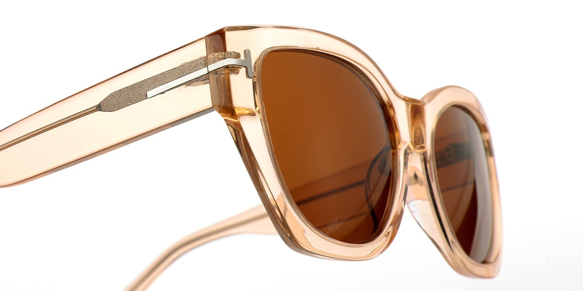 Acetate Square Sunglasses translucent-light_brown+amber_polarized