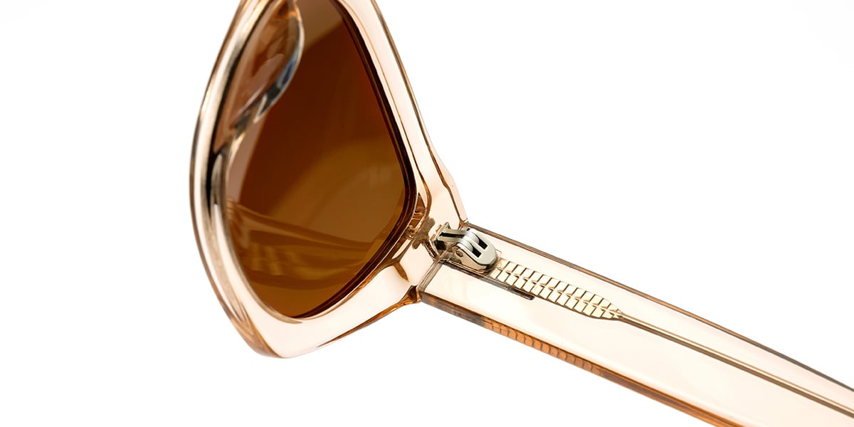 Acetate Square Sunglasses translucent-light_brown+amber_polarized