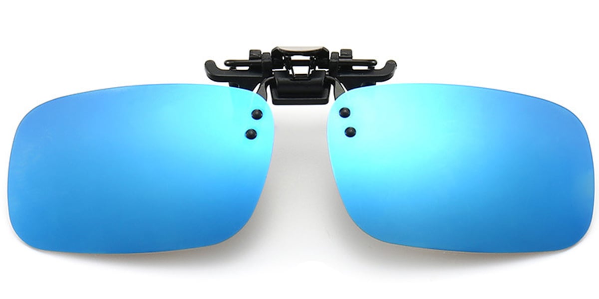Rectangle Clip-ons black+mirrored_ice_blue_polarized
