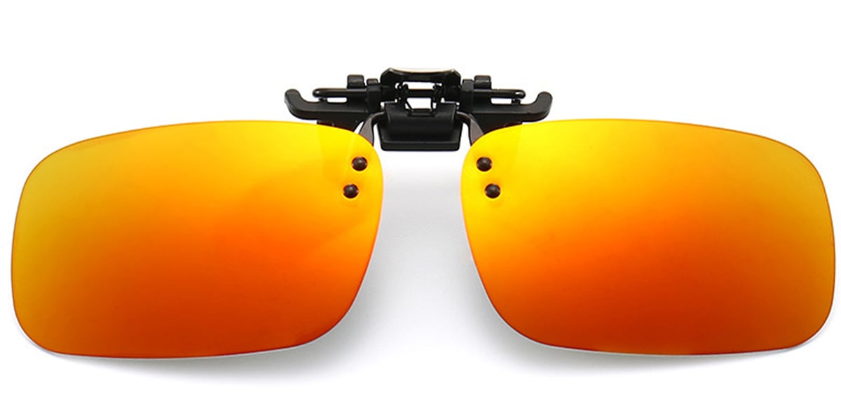 Rectangle Clip-ons black+mirrored_red_polarized