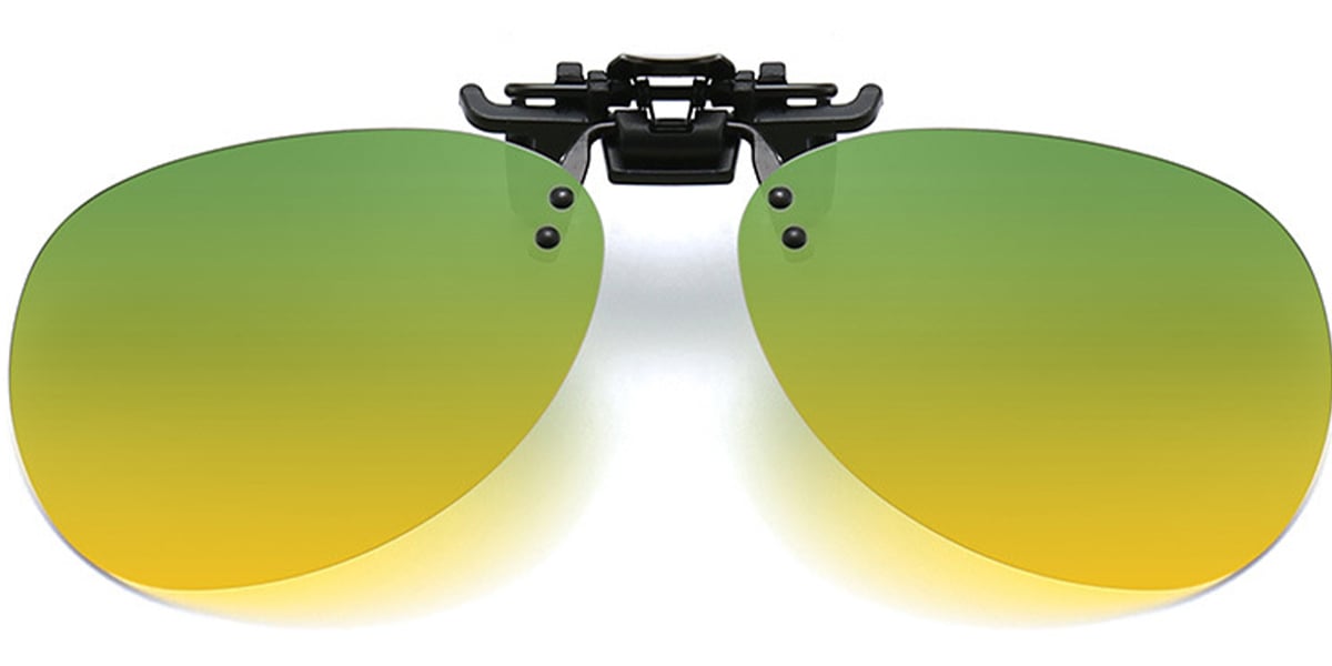 Geometric Sunglasses black+green-yellow_polarized