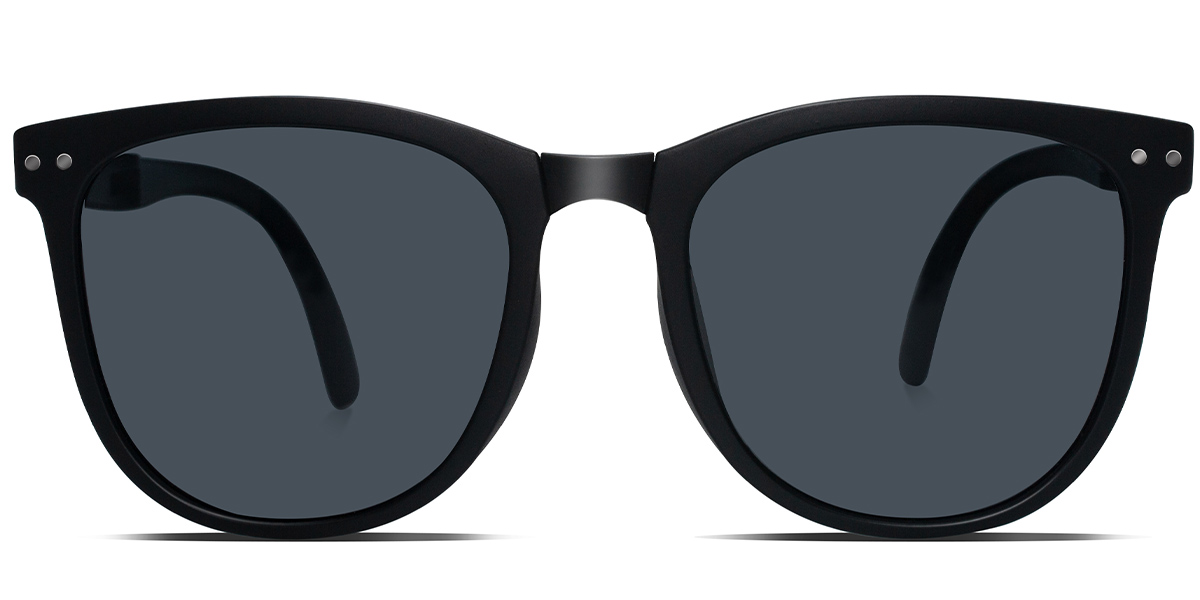 Square Sunglasses matte-black+dark_grey_polarized