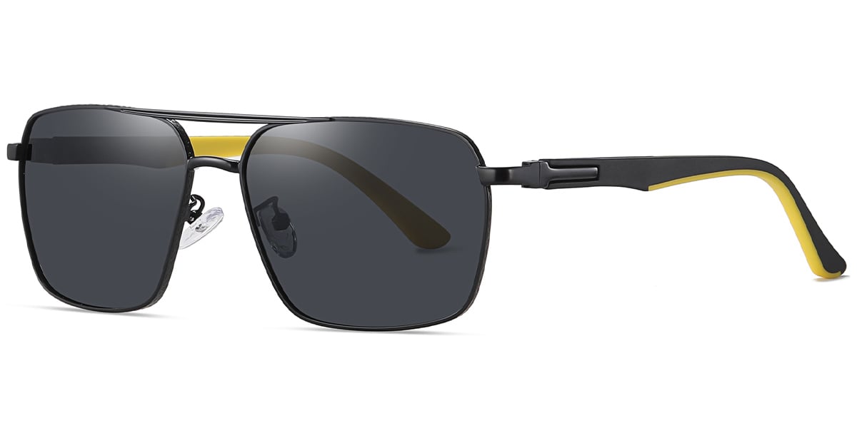 Aviator Sunglasses black+dark_grey_polarized