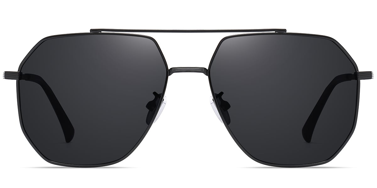 Aviator Sunglasses black+dark_grey_polarized