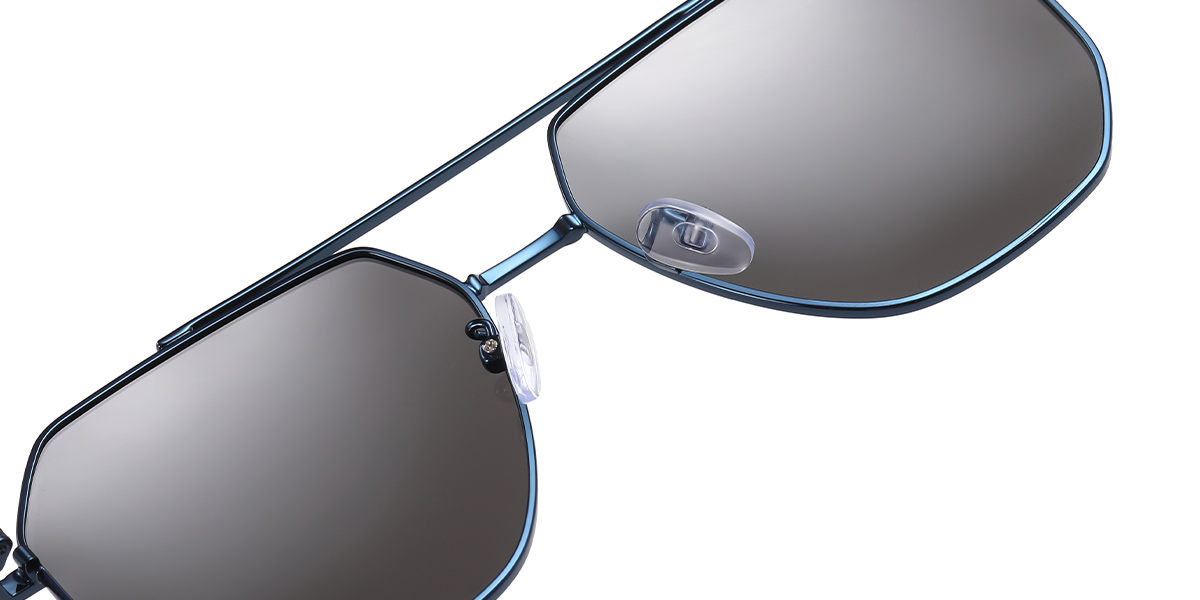Aviator Sunglasses blue+mirrored_silver_polarized