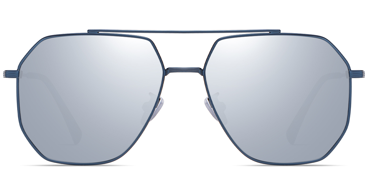 Aviator Sunglasses blue+mirrored_silver_polarized