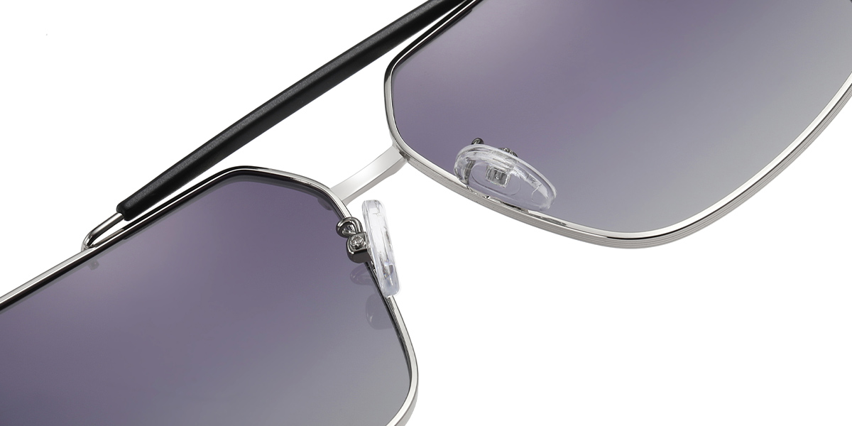 Aviator Sunglasses silver+gradient_grey_polarized