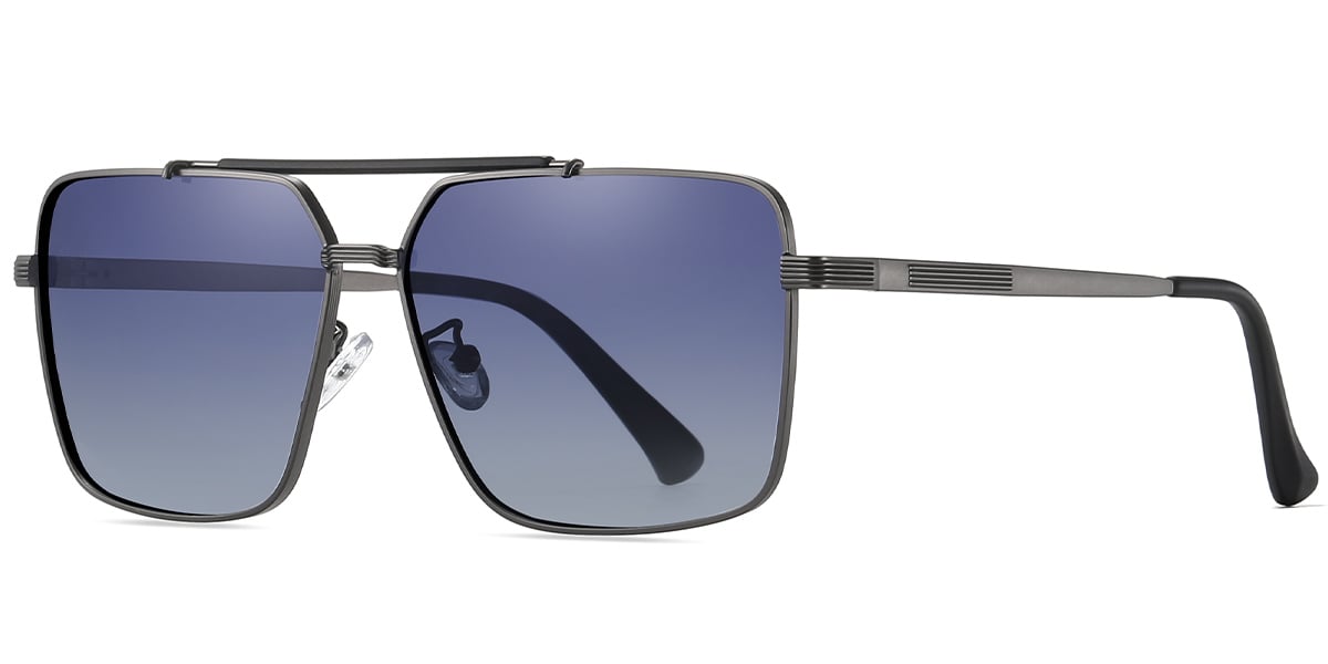 Aviator Sunglasses gun_metal+gradient_blue_polarized