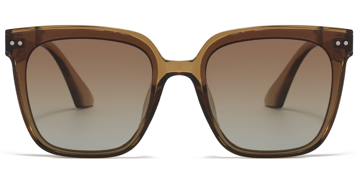 Square Sunglasses translucent-brown+green-amber_polarized