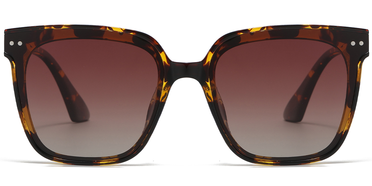Square Sunglasses translucent-tortoiseshell+gradient_amber_polarized