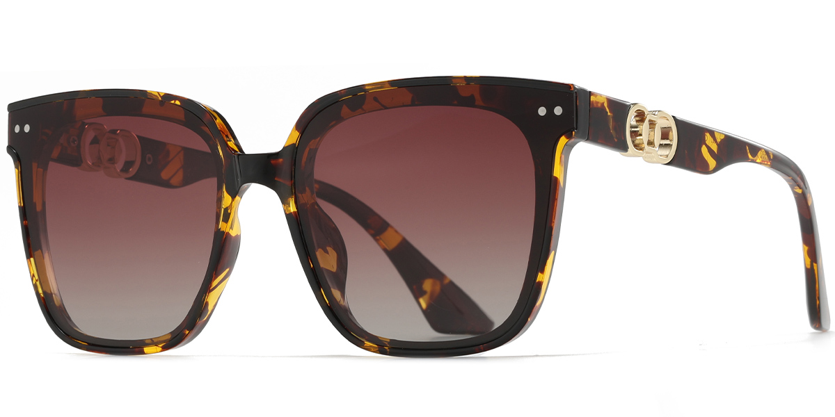Square Sunglasses translucent-tortoiseshell+gradient_amber_polarized