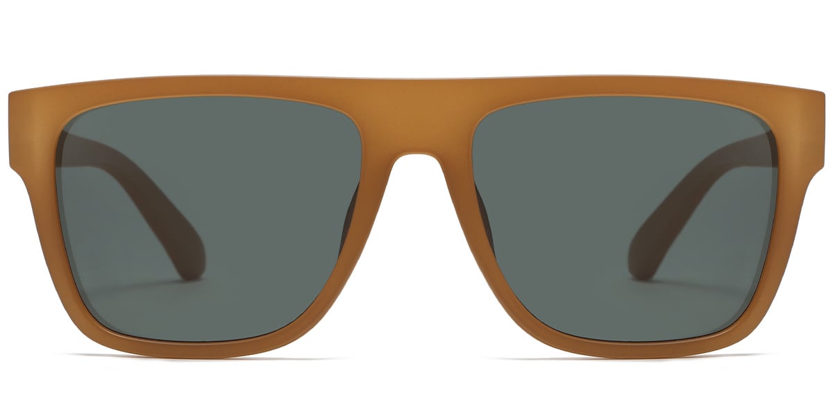 Square Sunglasses translucent-brown+green_polarized