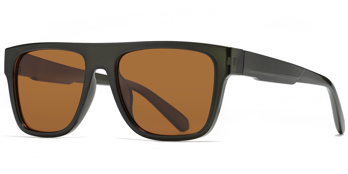 Square Sunglasses dark_green+amber_polarized