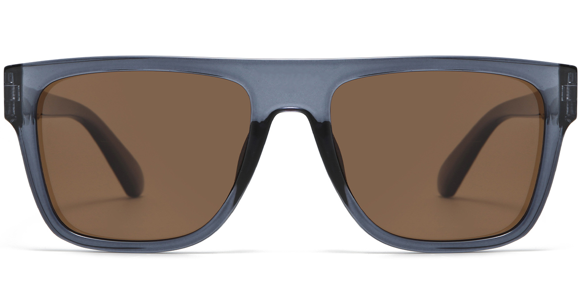 Square Sunglasses translucent-blue+amber_polarized