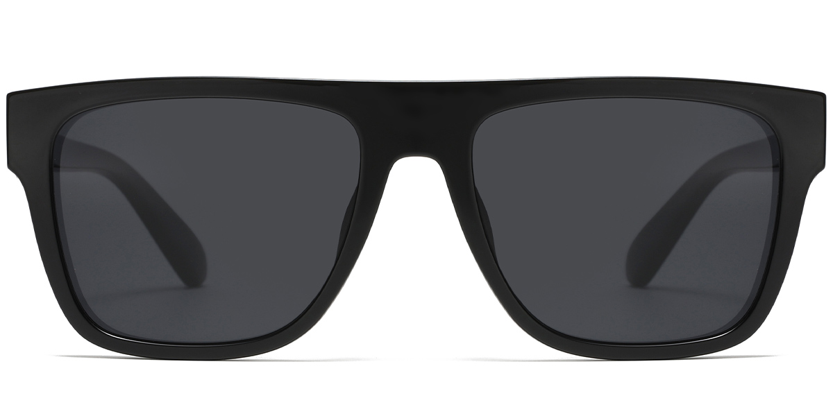 Square Sunglasses black+dark_grey_polarized