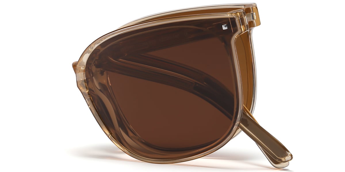 Square Sunglasses translucent-light_brown+amber_polarized